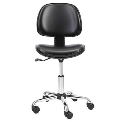 Black PU Lab Antistatic Chair with Swivel Feature and Durable PU Leather for ESD-Sensitive Environments