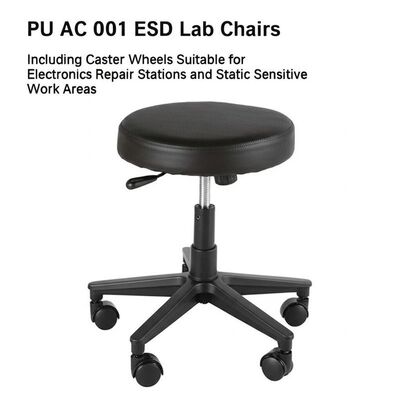 PU Lab Antistatic Chair with 300 Lbs Weight Capacity Adjustable Height and Easy to Clean PU Leather