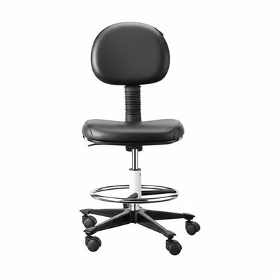 Adjustable Height PU Lab Antistatic Chairs offering Footrest and Caster Wheels suitable for laboratory cleanroom ergonomic seating needs