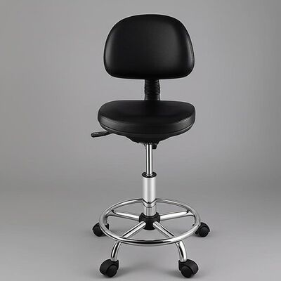 Black PU Lab Antistatic Chairs Durable Swivel Seating Solutions Ideal for Cleanroom Workstations and Industrial Environments