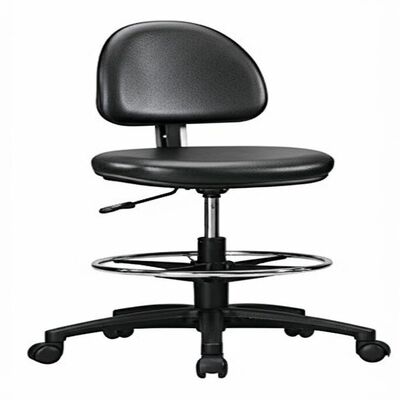 Black Anti Static Lab Chair with 300 Lbs Weight Capacity and PU Leather for ESD Safe Environments